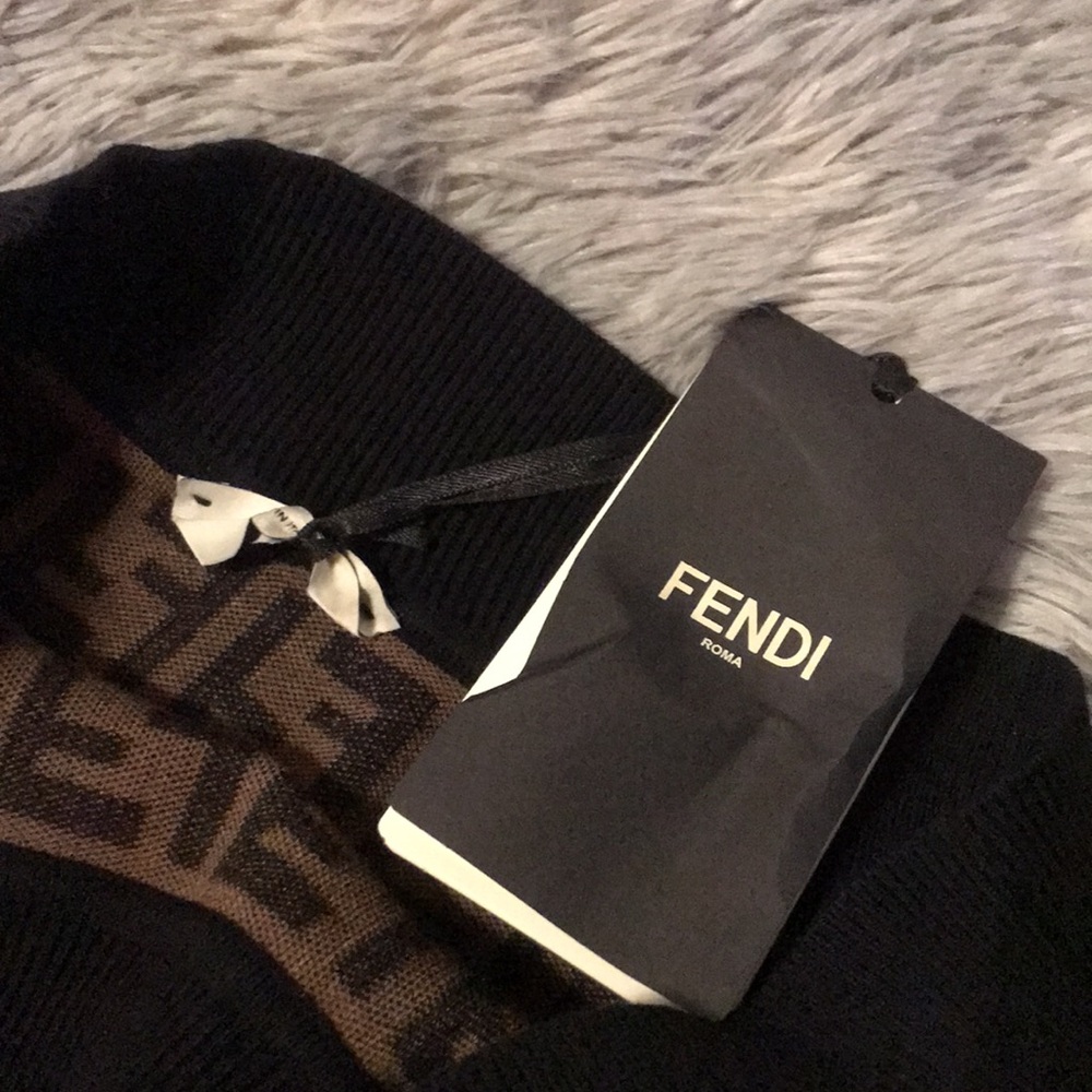 ✨ Authentic FENDI Brown Zucca Monogram Intarsia Knit Pencil Skirt – Size 46 ✨ - Picture 8 of 11